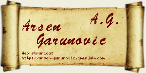 Arsen Garunović vizit kartica